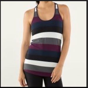 Lululemon Multi Colored Striped Racerback Tank Top